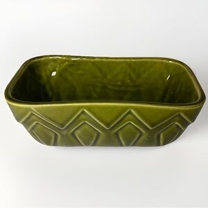Rare Vintage Brush McCoy Pottery USA Green Glaze Planter 6"